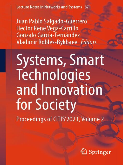 Title details for Systems, Smart Technologies and Innovation for Society by Juan Pablo Salgado-Guerrero - Wait list